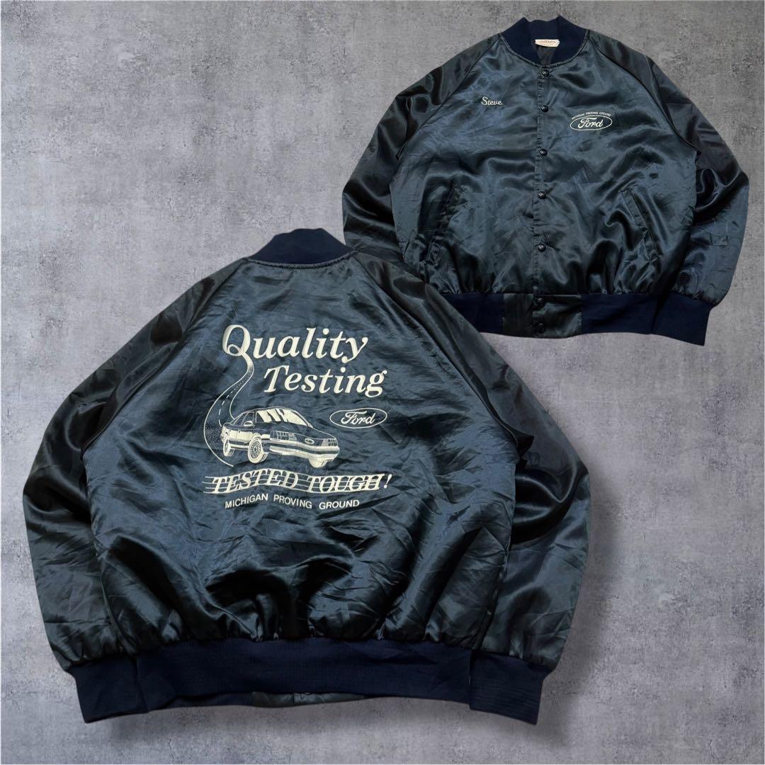 vintage USA製古着 FORD 両面プリント 企業ロゴ コーチジャケット