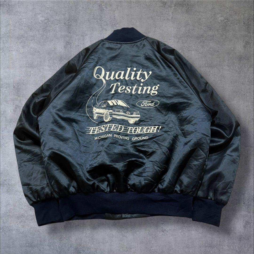 vintage USA製古着 FORD 両面プリント 企業ロゴ コーチジャケット