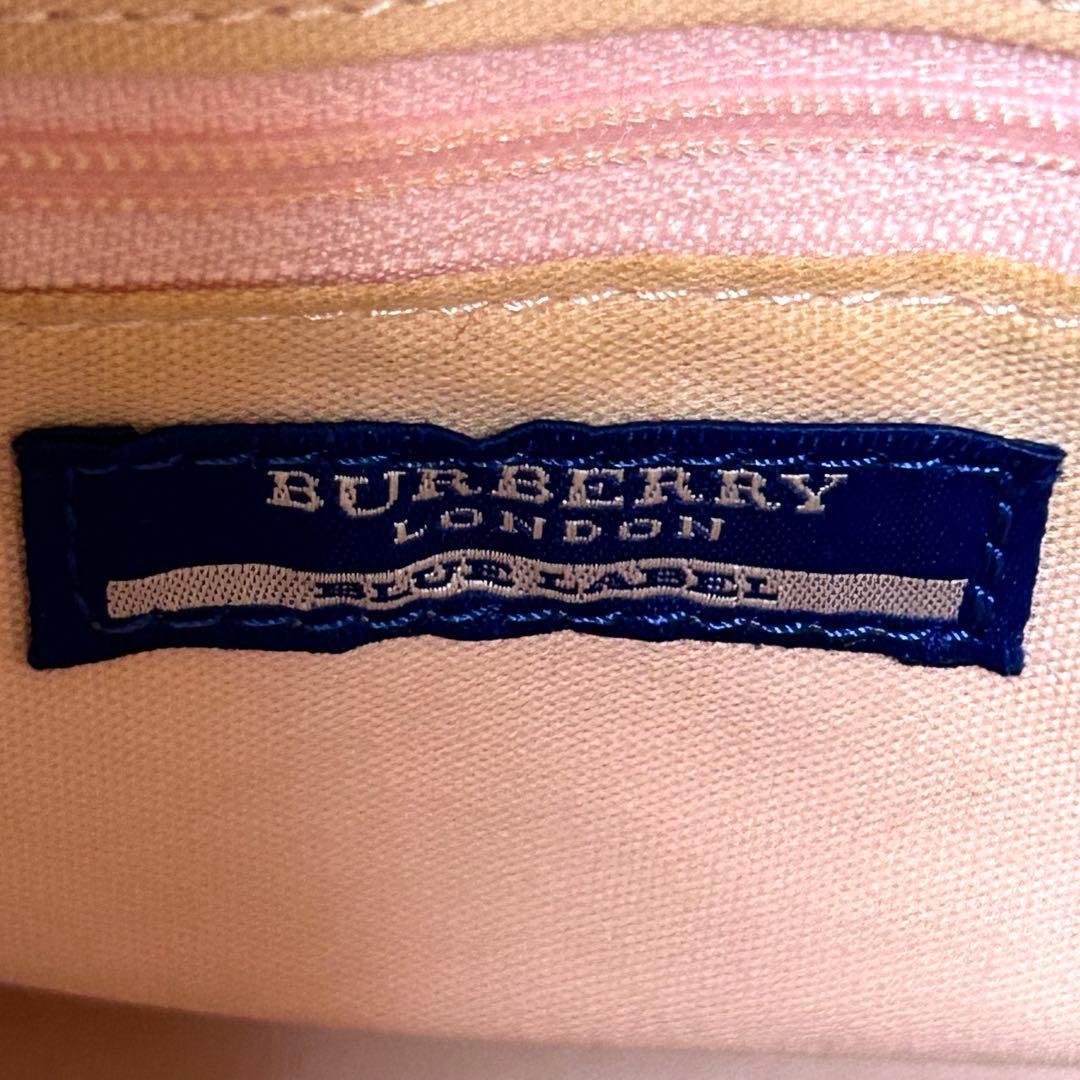 バーバリーブルーレーベル ミニボストンバッグ ホースロゴ刺繍 ハンドバッグ 黒