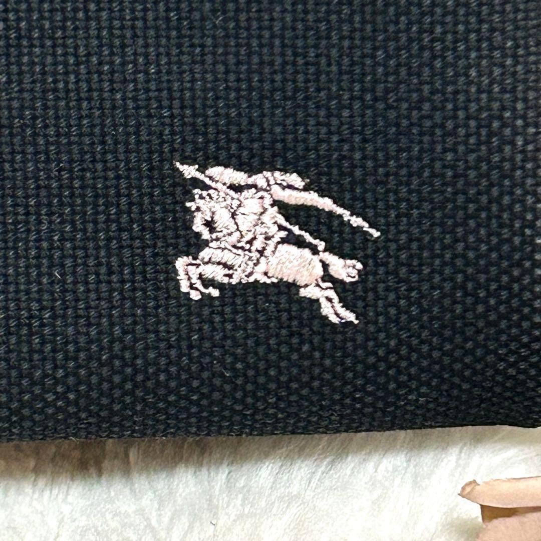 バーバリーブルーレーベル ミニボストンバッグ ホースロゴ刺繍 ハンドバッグ 黒