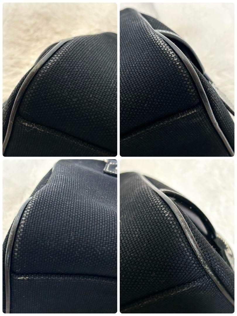 バーバリーブルーレーベル ミニボストンバッグ ホースロゴ刺繍 ハンドバッグ 黒