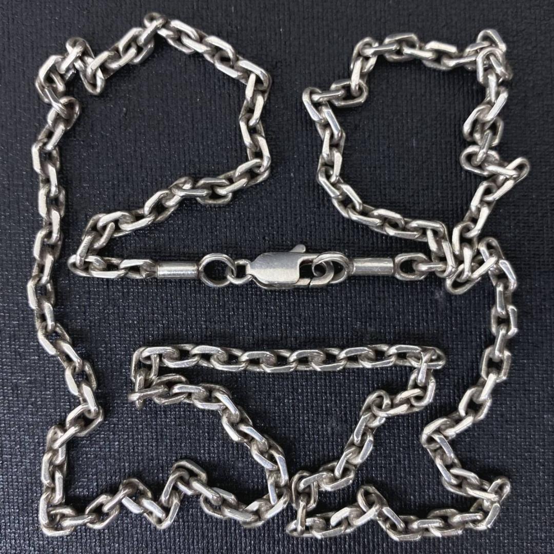 NAVAJO OLD シルバー 4mm 太角 あずきチェーンネックレス 59cm