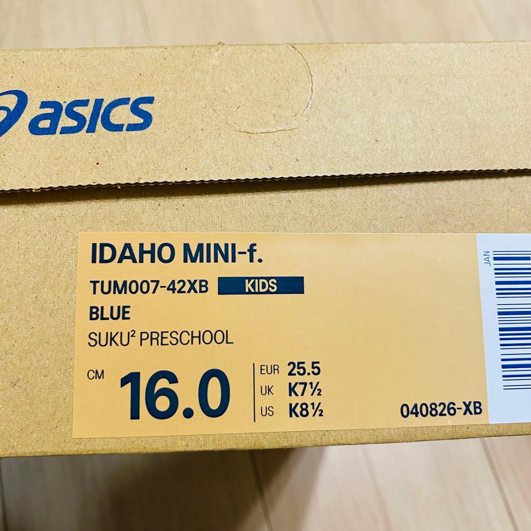 【新品】familiar×asics コラボスニーカー16.0 新品未使用　靴青