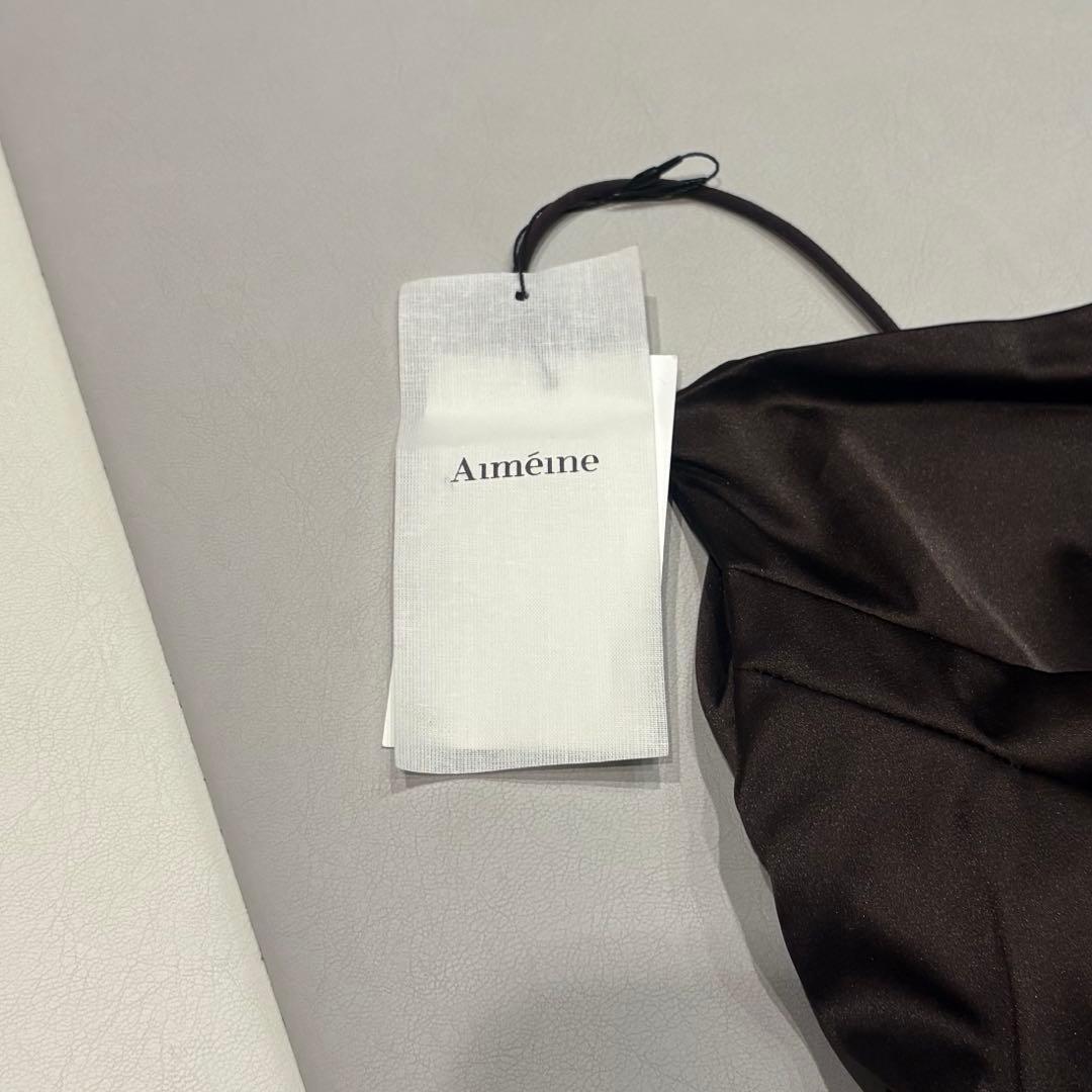 Aimeineカップインドレープサテンキャミソール