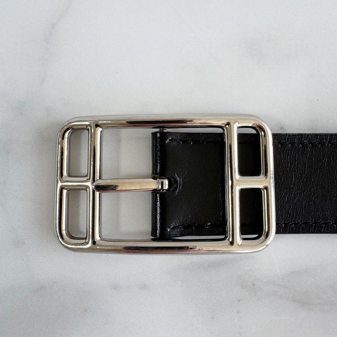 エルメス メンズ リバーシブルベルト ケープコッド 32 黒／ショコラ85