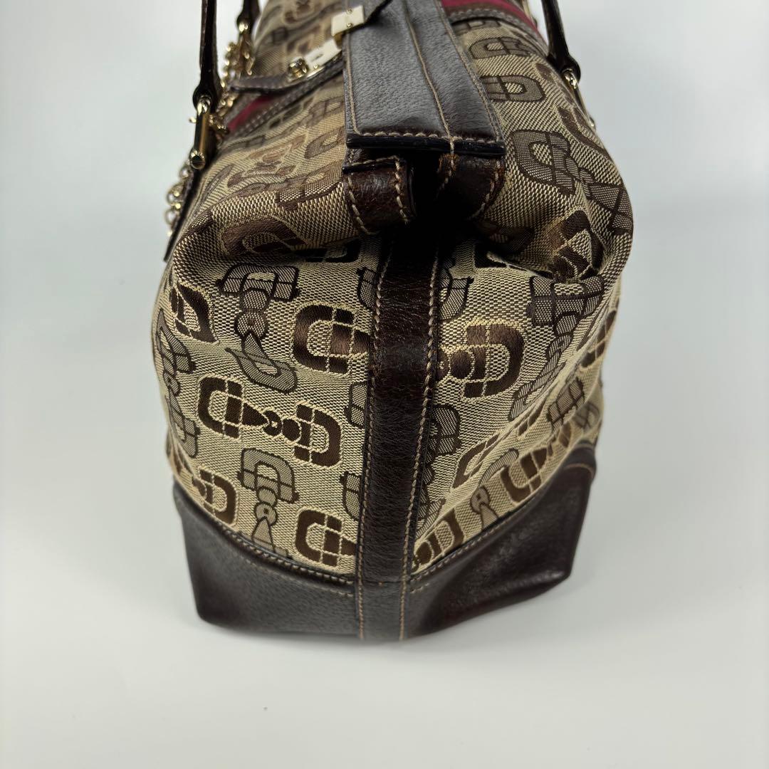 グッチ　ドクターズバッグ　シェリーライン　スクエア型　キャンバス　ホースビット