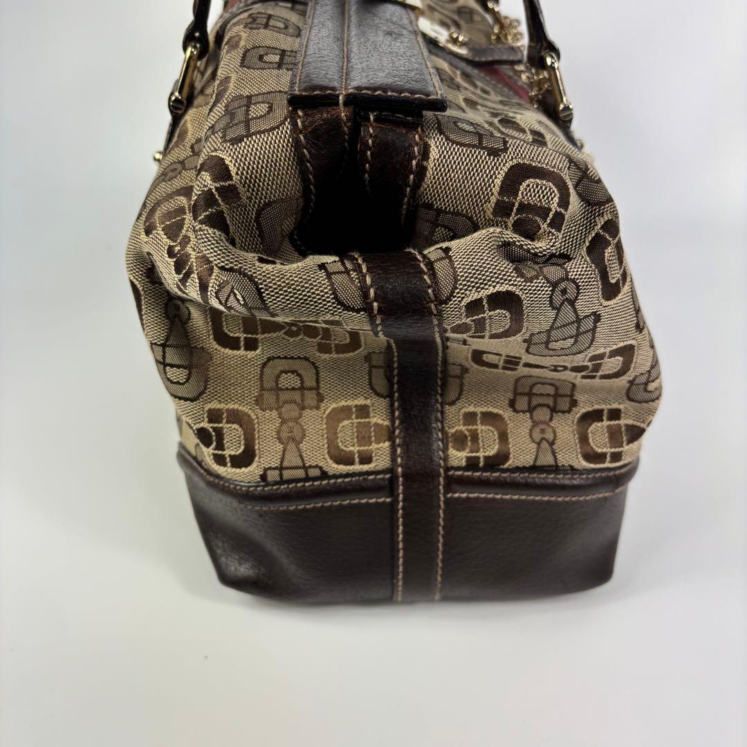 グッチ　ドクターズバッグ　シェリーライン　スクエア型　キャンバス　ホースビット