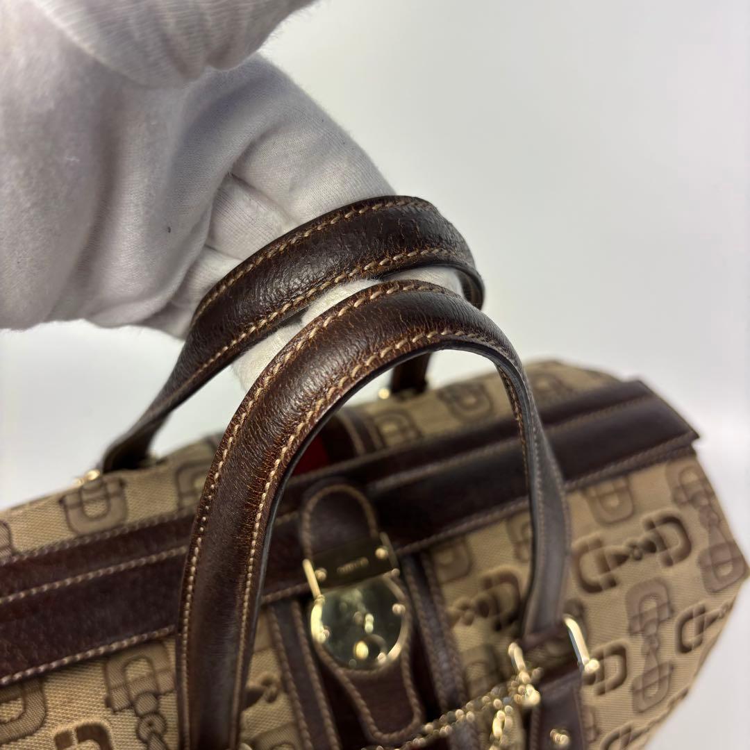 グッチ　ドクターズバッグ　シェリーライン　スクエア型　キャンバス　ホースビット