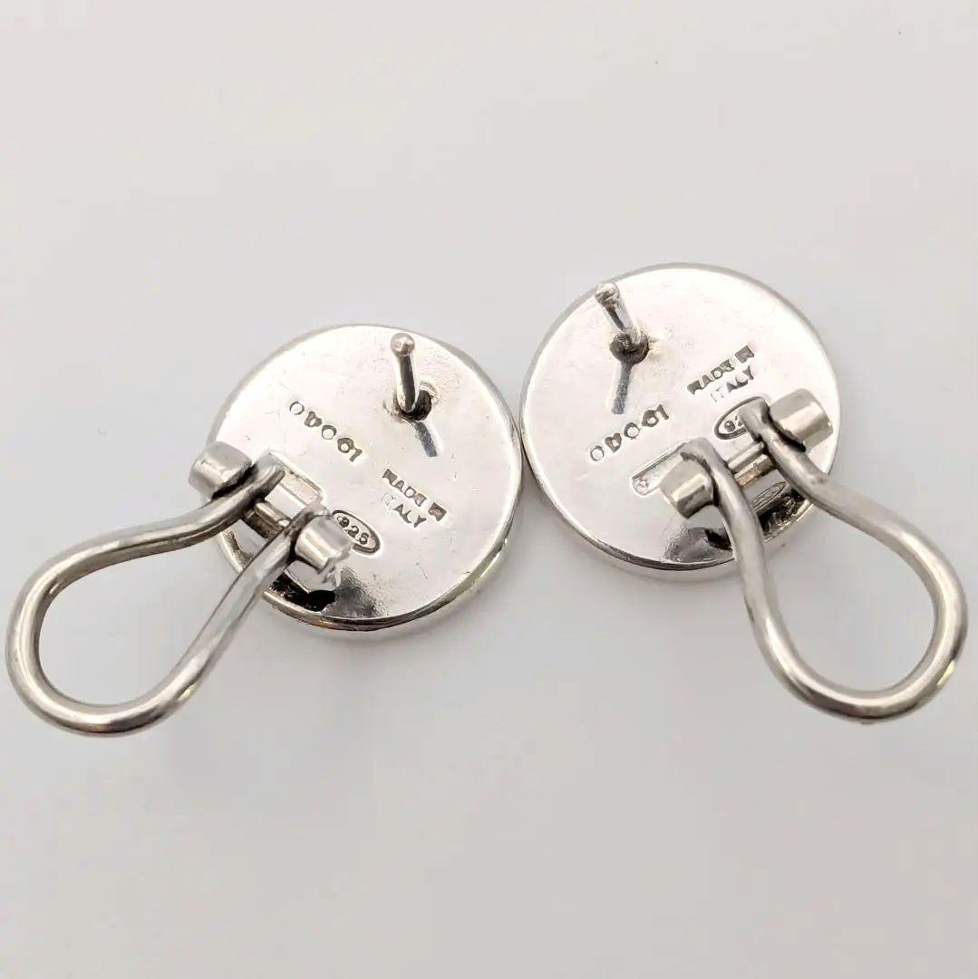 希少 グッチ GUCCI Gマーク オニキス シルバー 925 ピアス