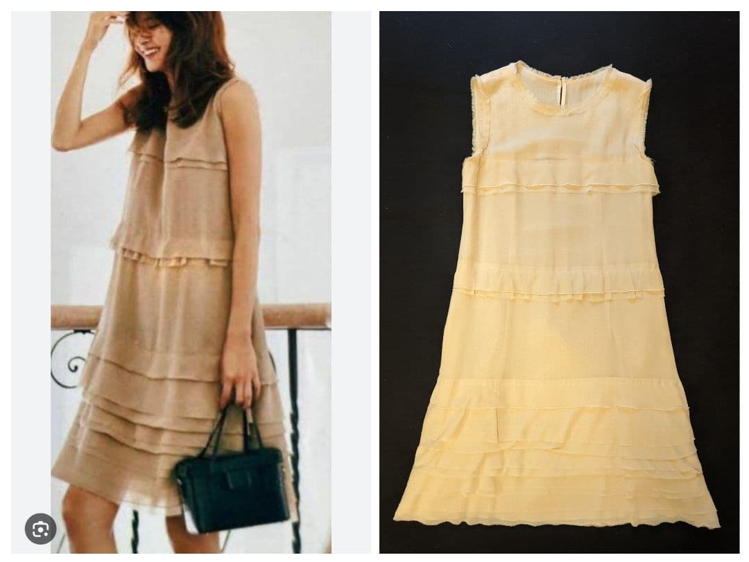 フォクシー　ワンピース　シルク　フリル　ティアード　FOXEY Gatsby