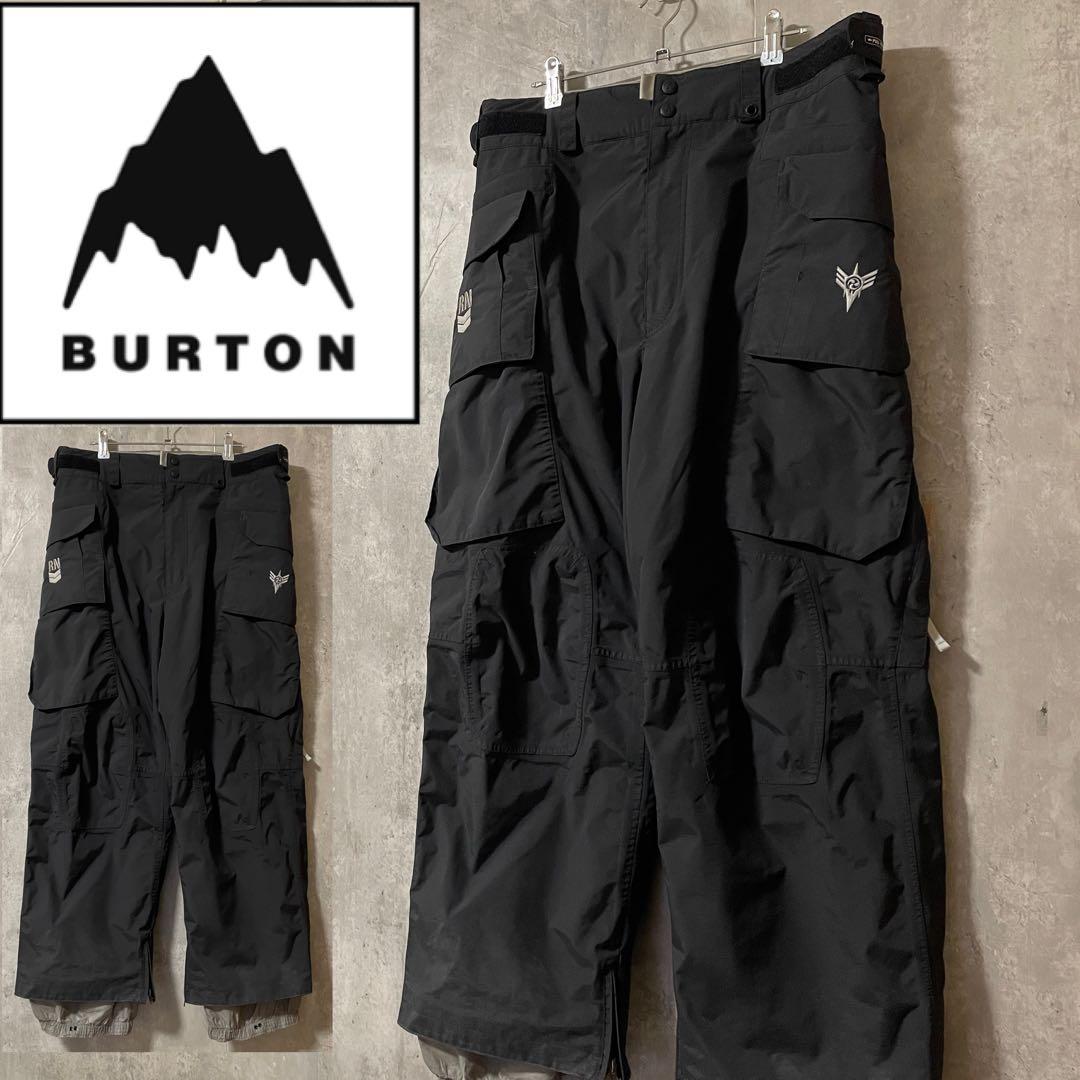 burtonバートンスキーパンツスノーボードウェアズボン下黒ブラック刺繍ロゴ希少
