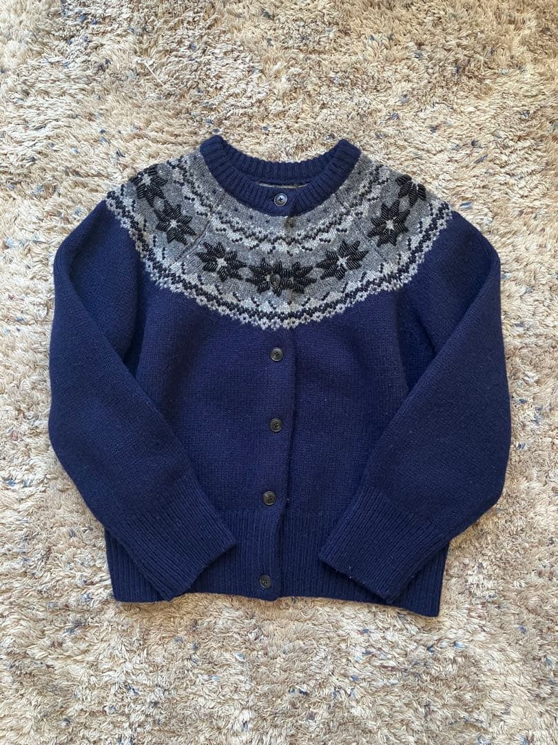 Curensologyビーズキュウシンジャガードニットカーディガン