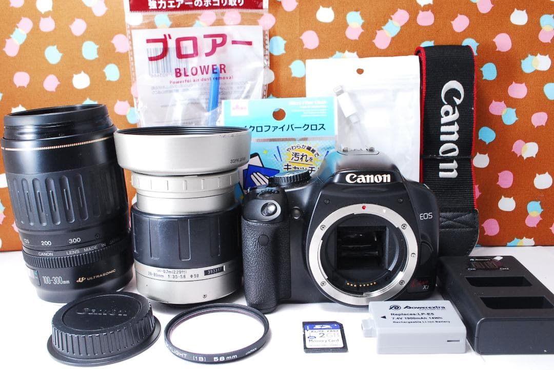 ✨届いてすぐ使える✨スマホ転送可✨Canon Kiss X2 ダブルレンズセット