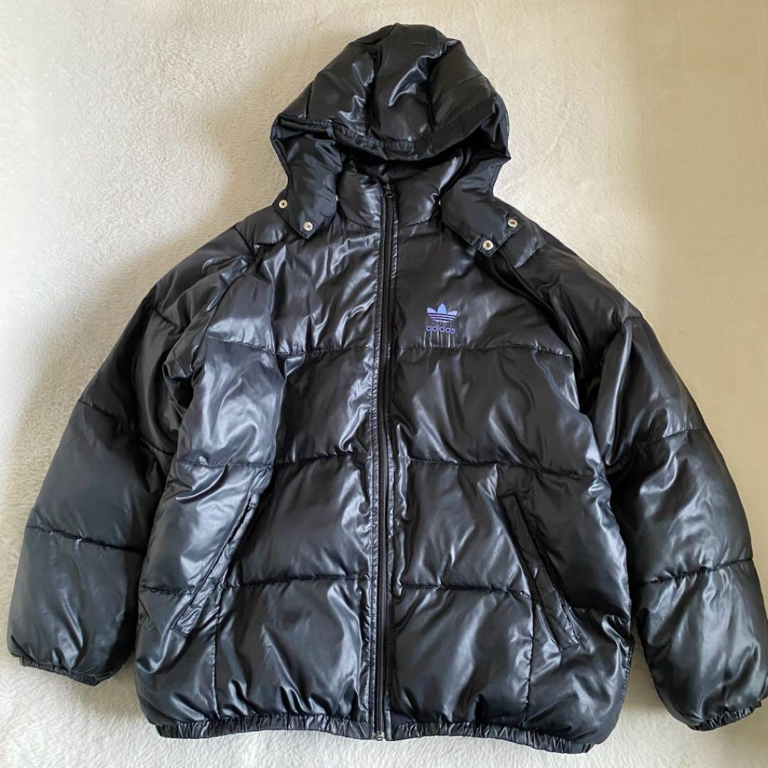 00s adidas パファージャケット　中綿　2way 黒　オーバーサイズ