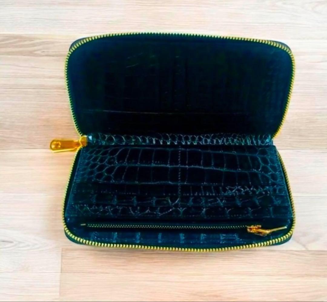 【新品未使用】金運UP⭐︎高級感クロコダイル型押し黒長財布｜大容量＆スリム設計 黒