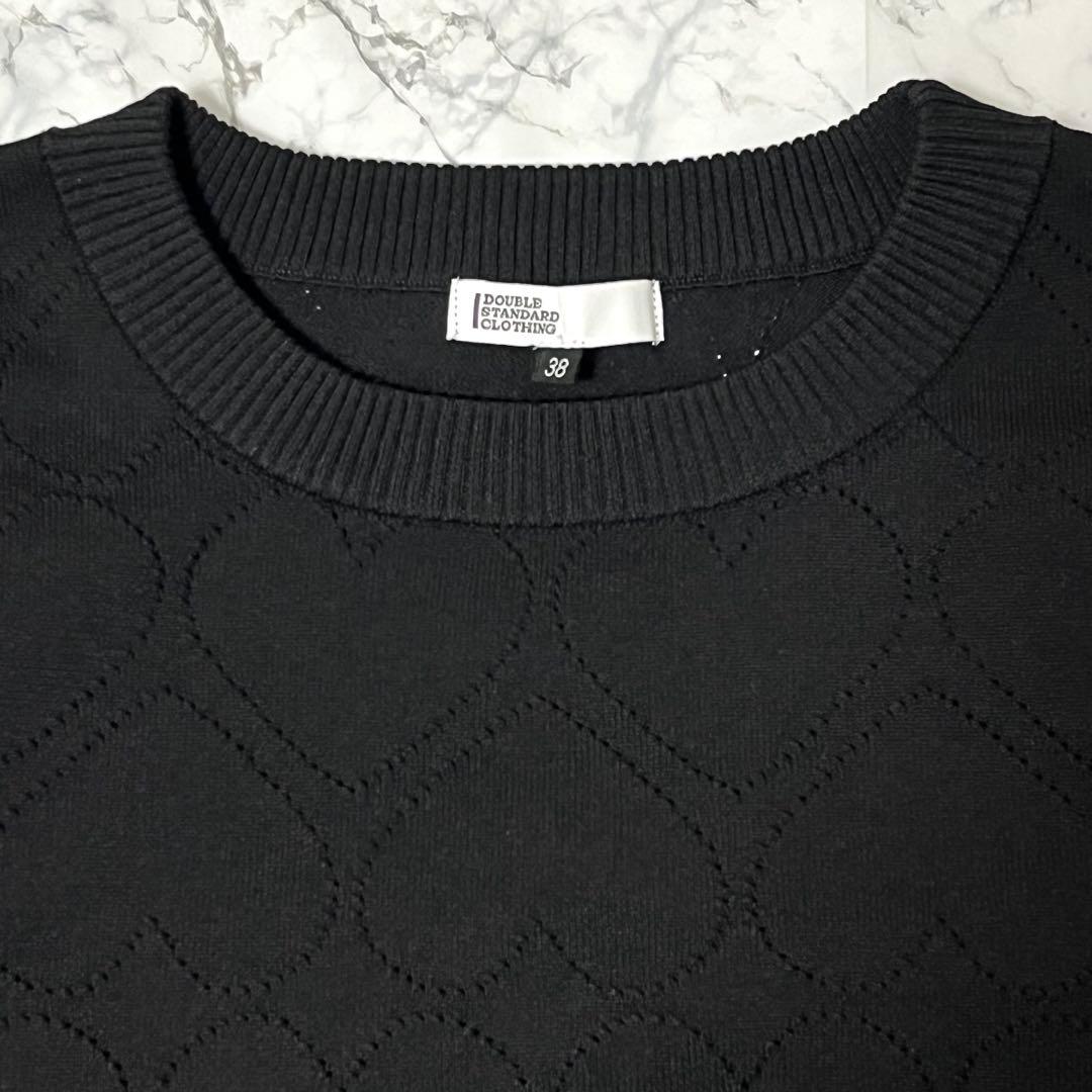 ダブルスタンダードクロージング　ハートプルオーバーニット 38 黒　青 長袖