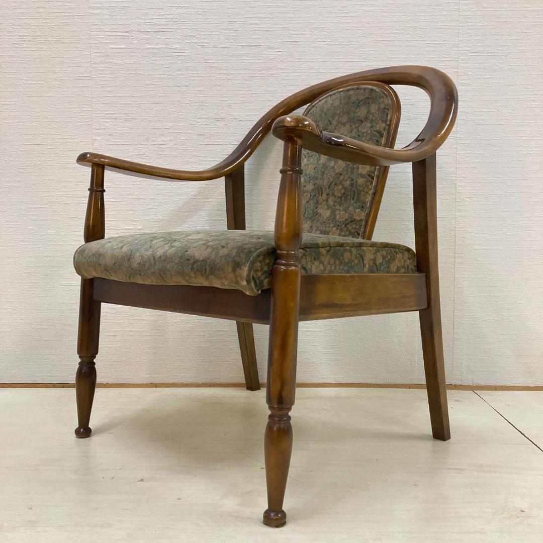 【オールドカリモク】コロニアル　一人掛けソファ　シングルソファ　椅子　２脚セット