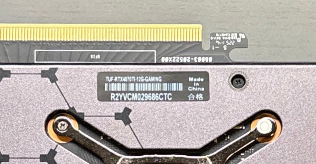 グラフィックボード・グラボ・ビデオカード ASUS RTX 4070 TI 12G GAMING TUF