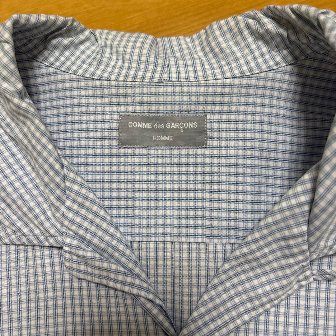 COMME des GARCONS HOMME 半袖シャツ 青チェック
