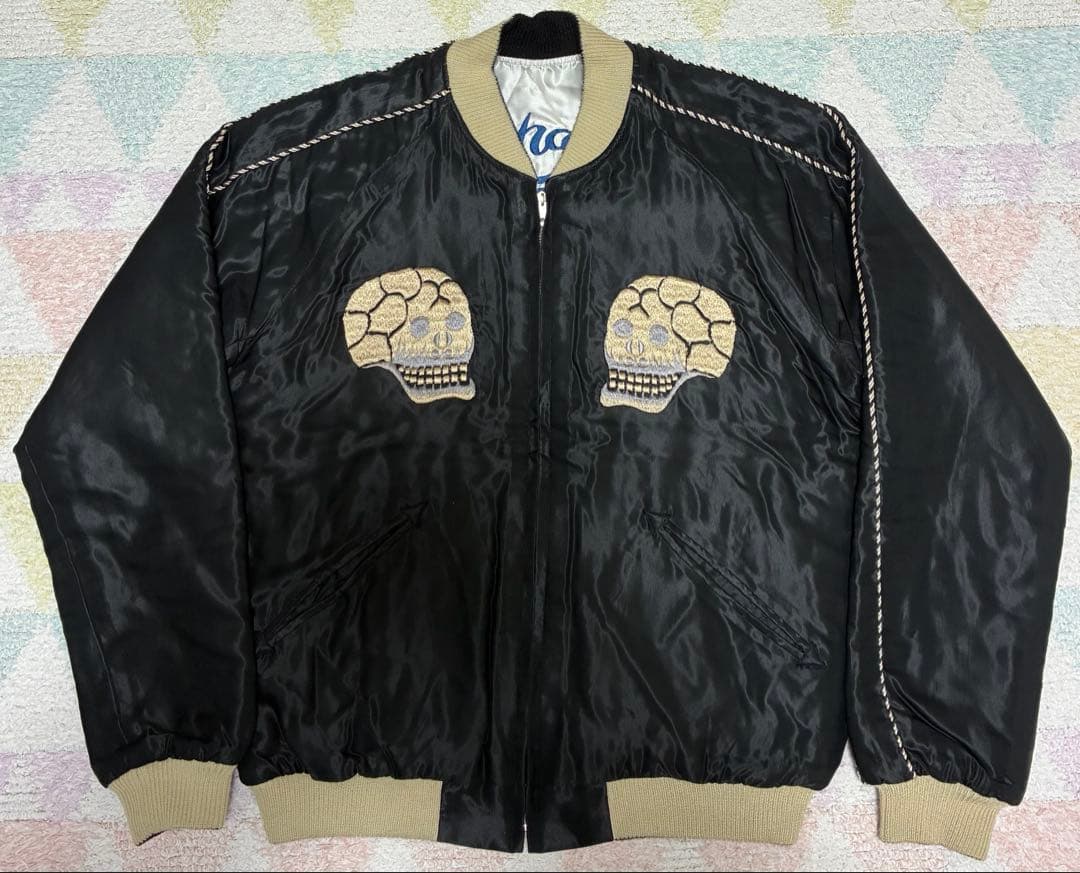 テーラー東洋　スカジャン　Mサイズ　TT14466 蛇髑髏×日本地図　中綿入り