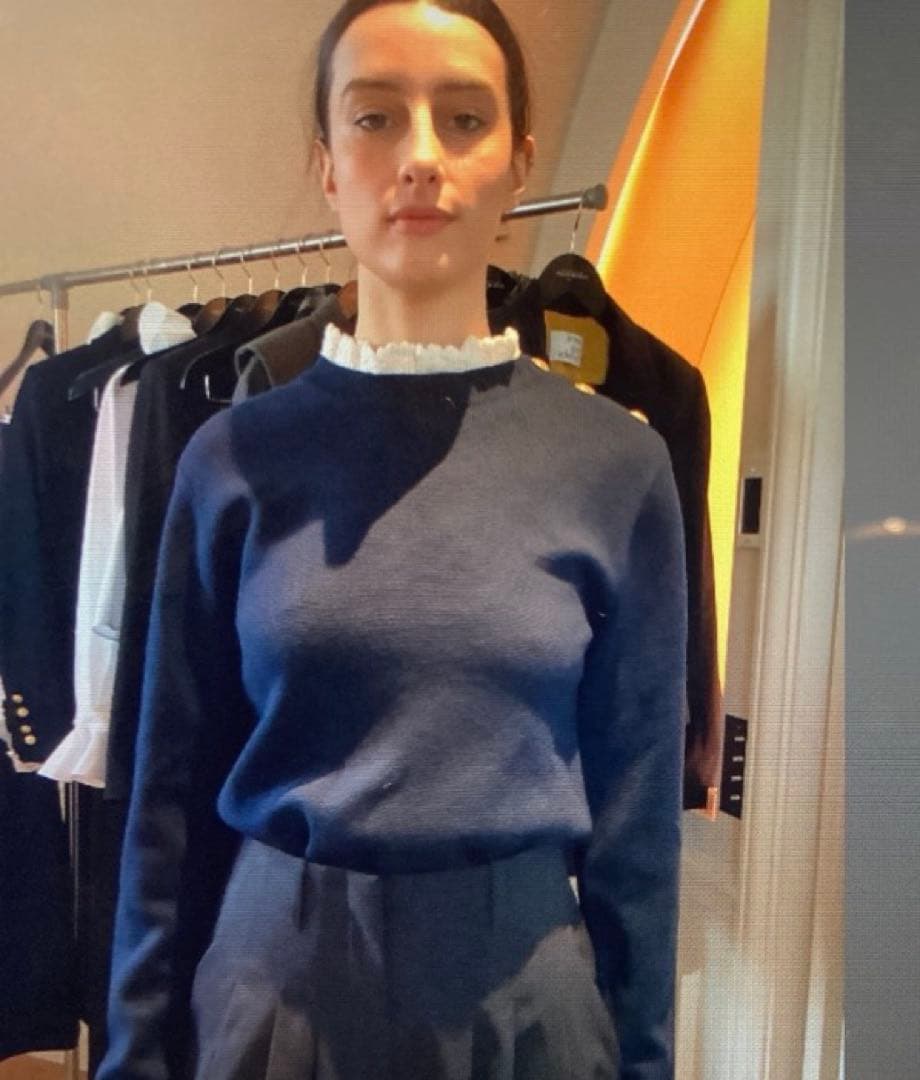 Drawer prune gold schmidt レースネックニット