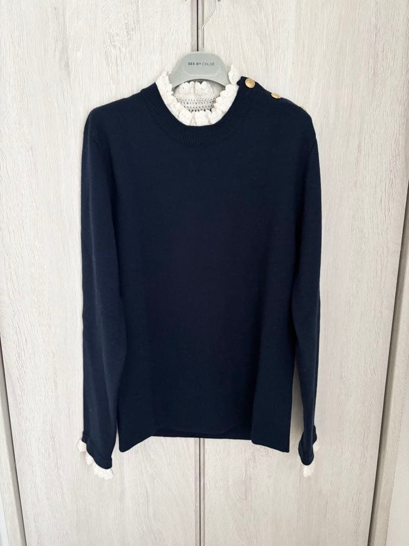 Drawer prune gold schmidt レースネックニット