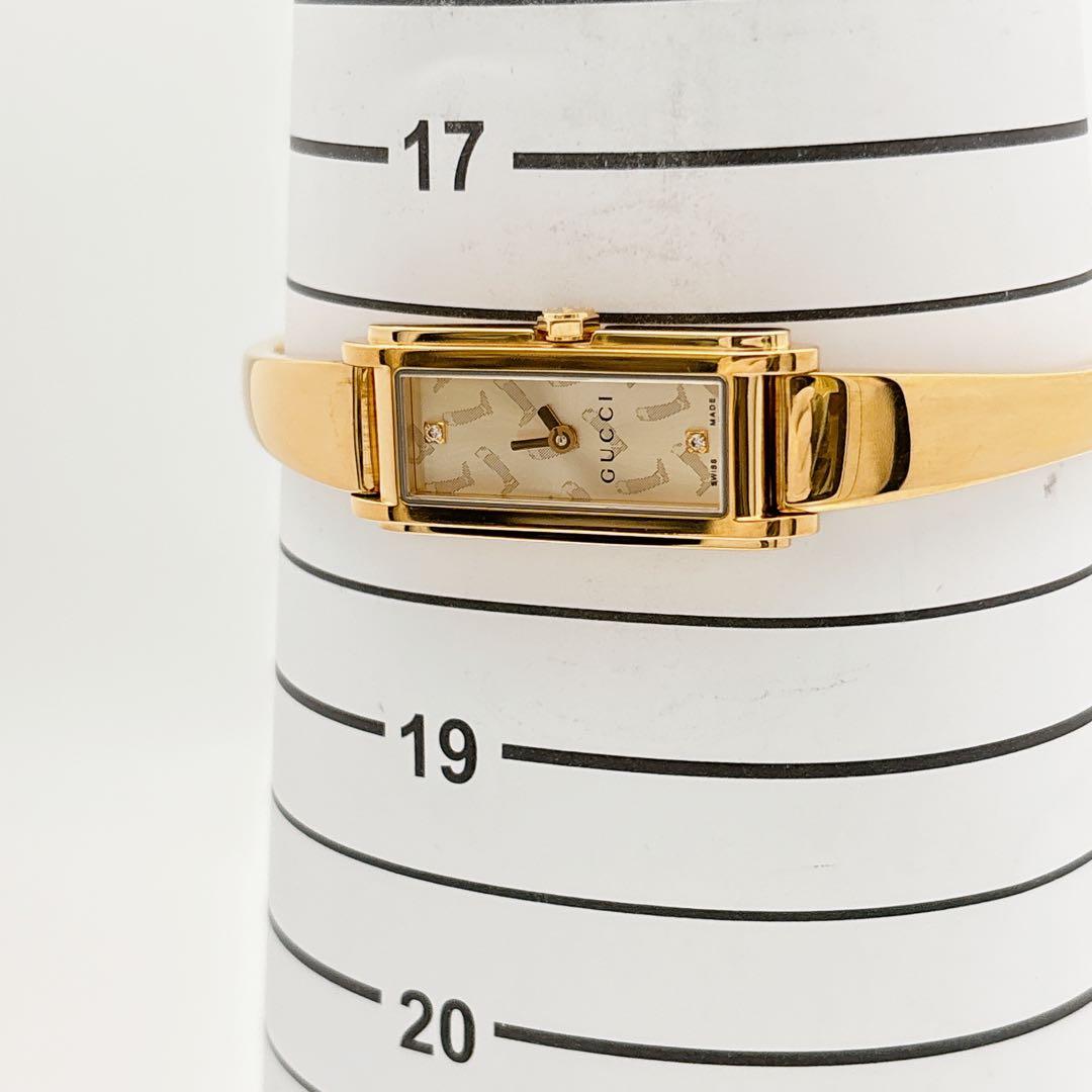 【希少・電池新品】GUCCI 109 ゴールド 2Pダイヤ バングルウォッチ
