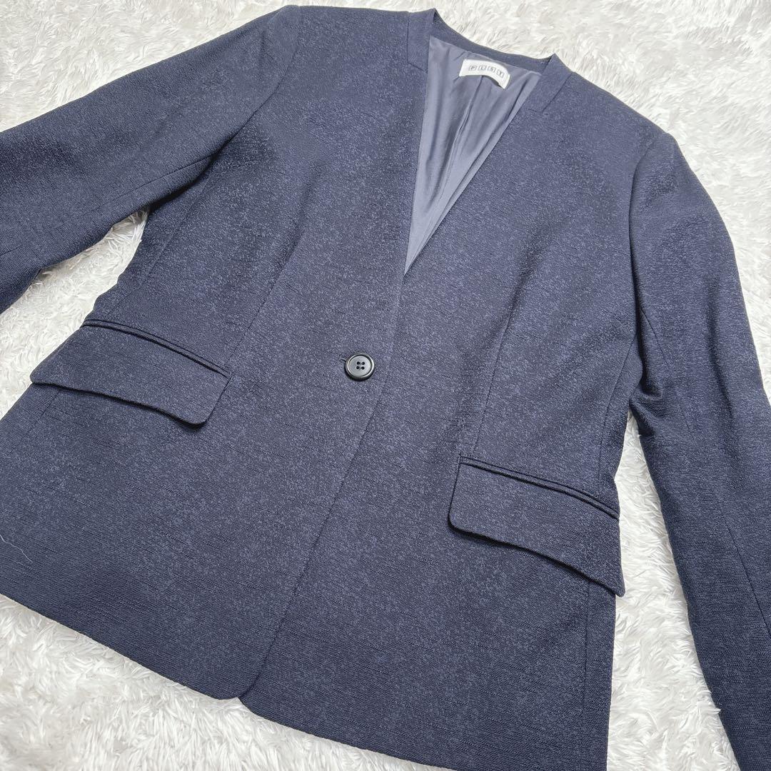 未使用級 PLST スラブストレッチカラーレスジャケット パンツ セットアップ