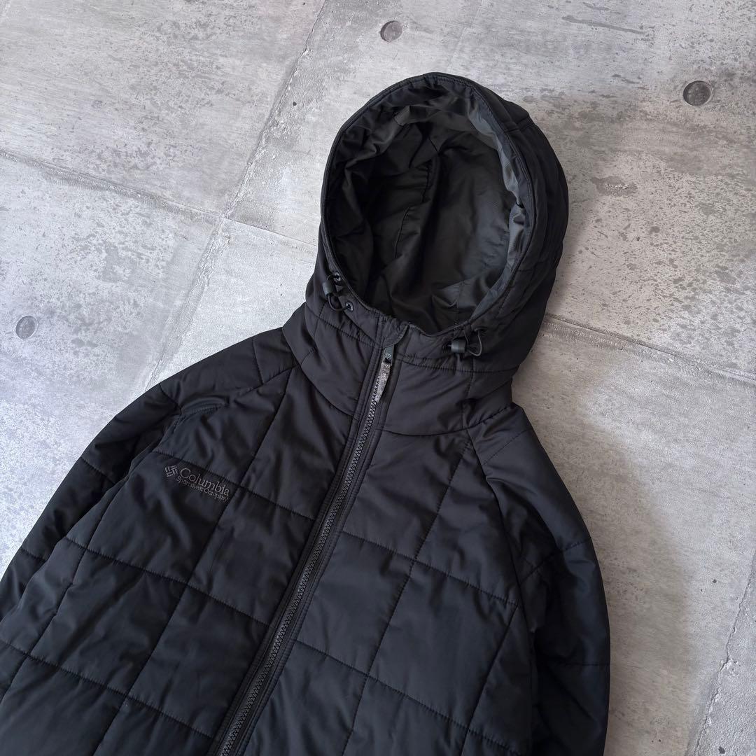 00s Columbia フーデッド パフジャケット ドローコード y2k 黒
