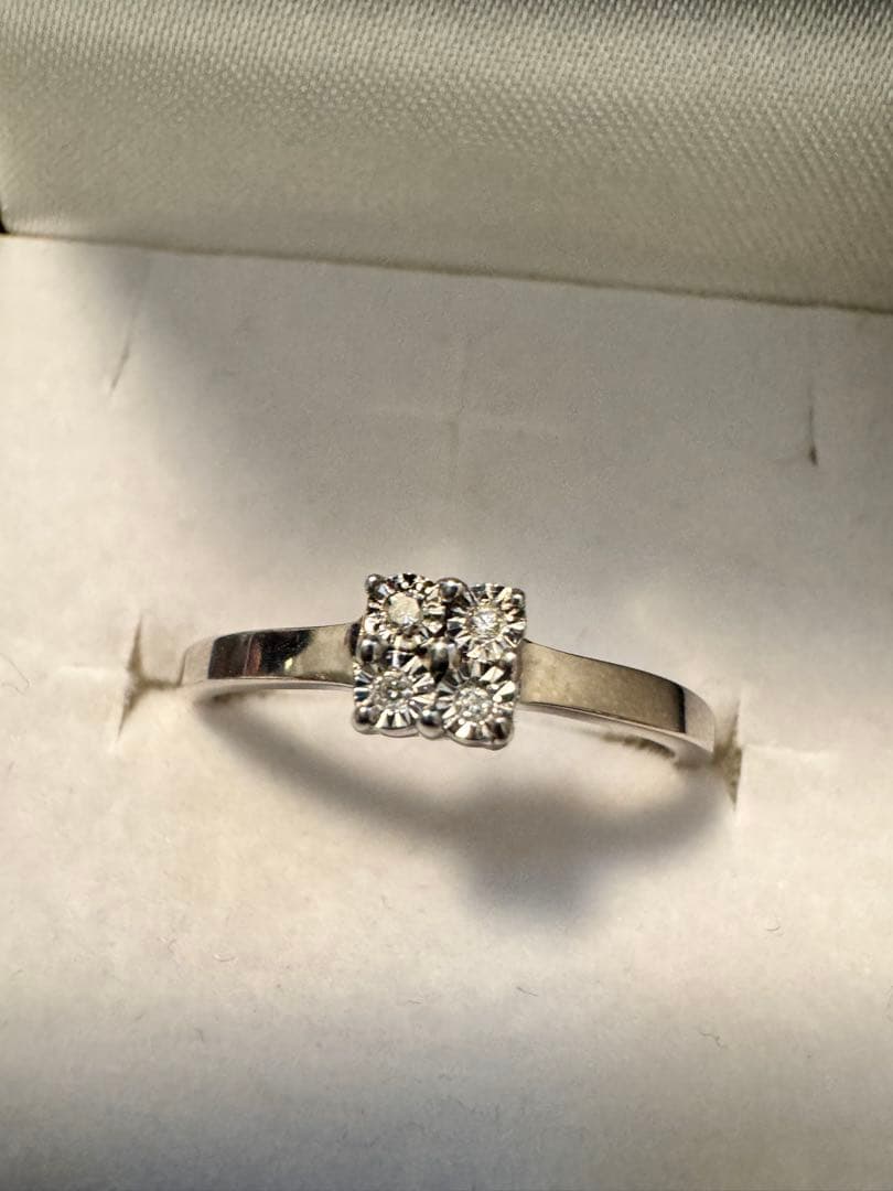 10金　WG ダイヤモンド　 ホワイトゴールド　リング