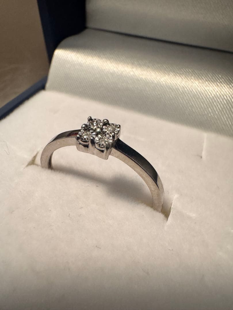 10金　WG ダイヤモンド　 ホワイトゴールド　リング