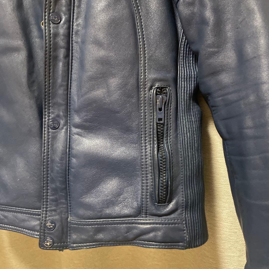 ライダース　ネイビー レトロ　Echtes Leder Mサイズ相当