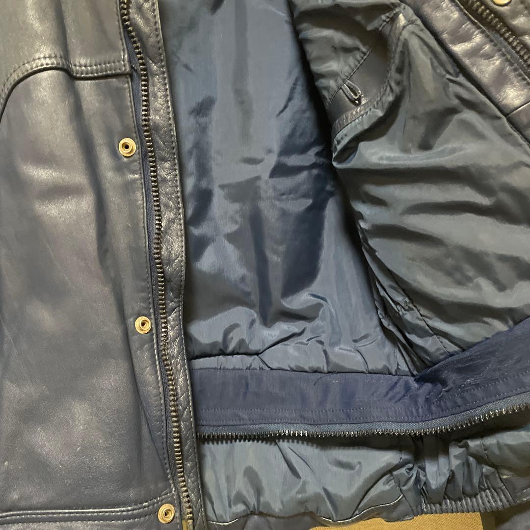 ライダース　ネイビー レトロ　Echtes Leder Mサイズ相当