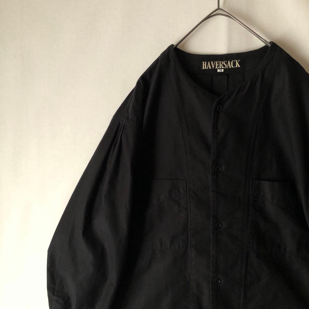 美品【春物】HAVERSACK ハバーサック ノーカラーシャツ M