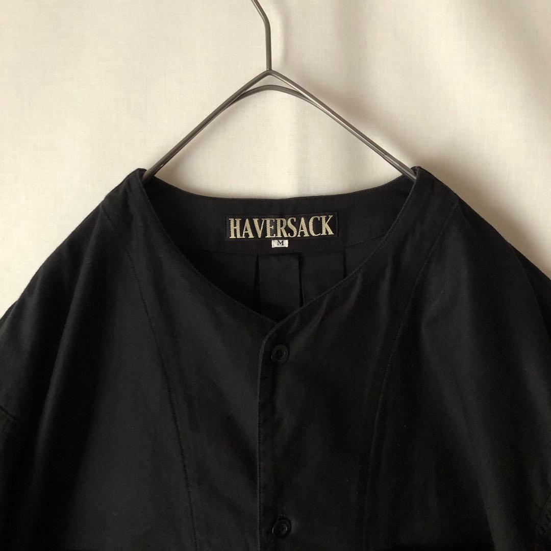 美品【春物】HAVERSACK ハバーサック ノーカラーシャツ M