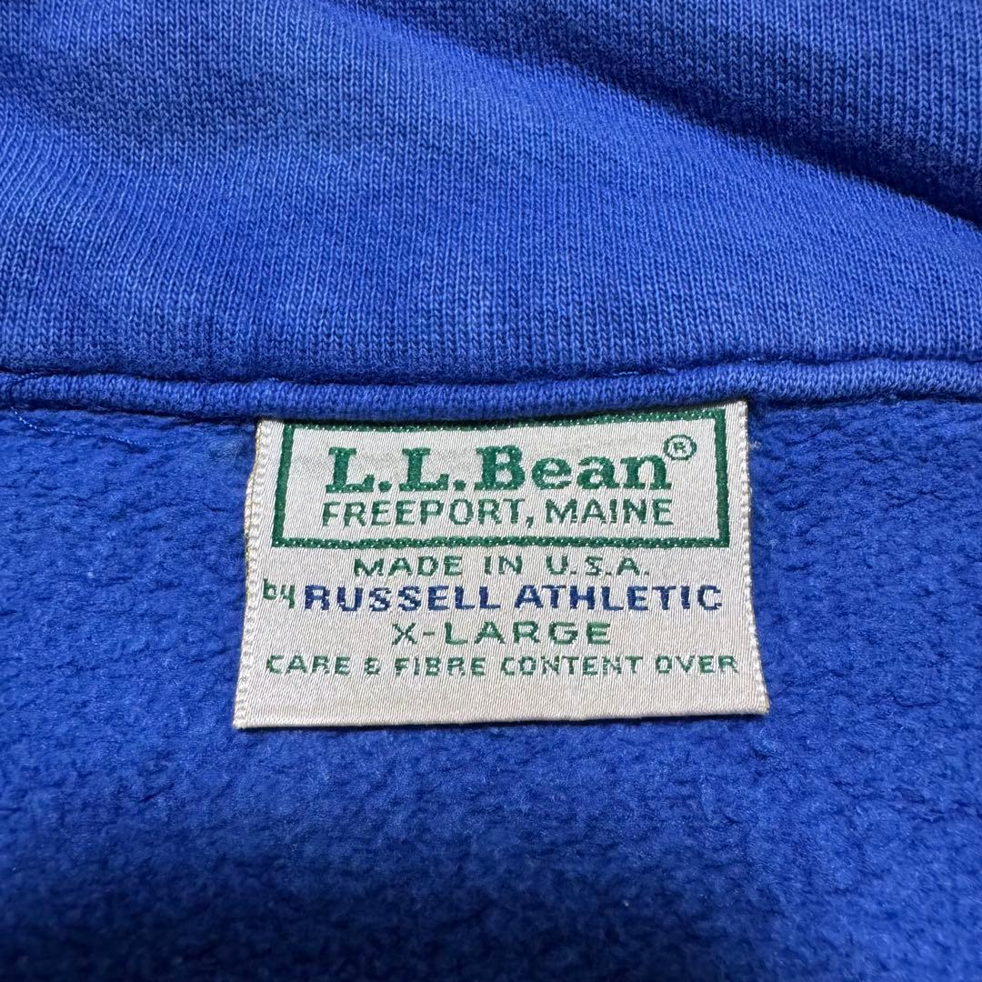 80s USA製 LLBean Russell ハーフジップスウェット ブルー