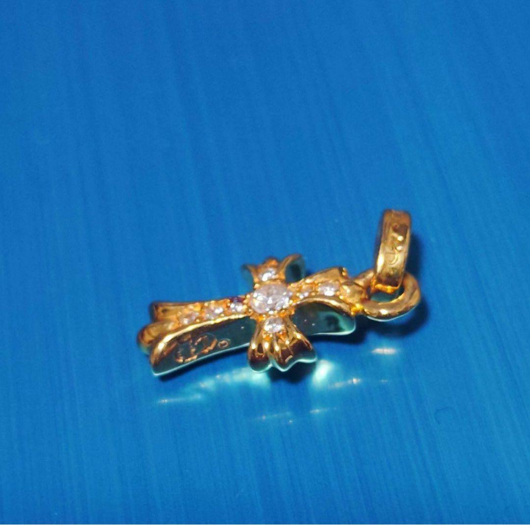 確実正規品 クロムハーツ 22k ベビーファット純正パヴェダイヤ