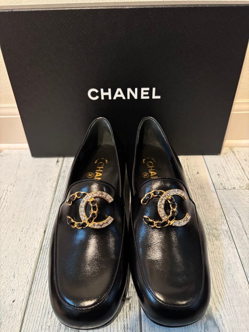 【新品未使用】CHANEL シャネル　ブラック　　ローファー 23.5cm