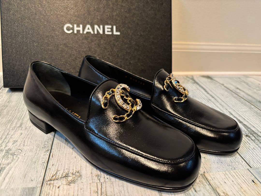 【新品未使用】CHANEL シャネル　ブラック　　ローファー 23.5cm