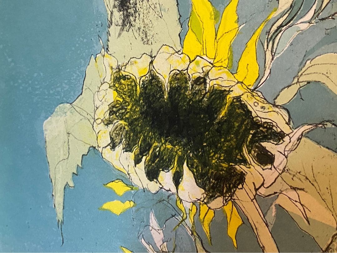 野菜果物＊ジャン•ジャンセン ひまわり 額縁 大判 リトポスター ムロール