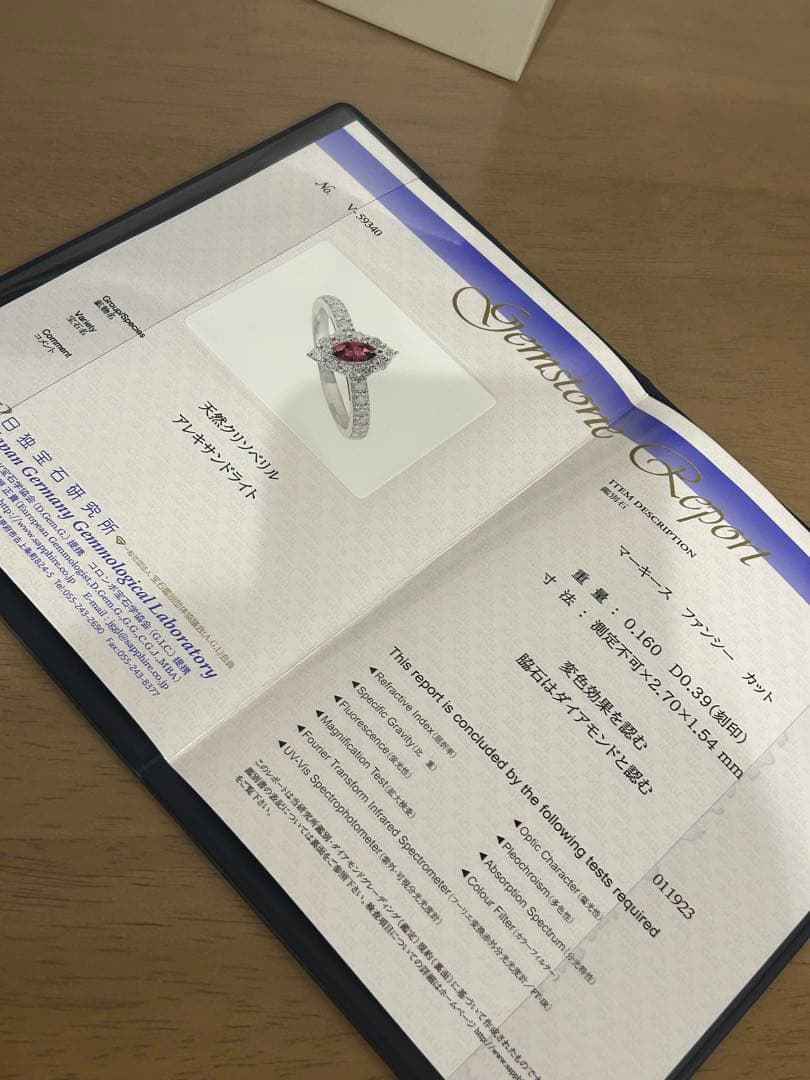 鑑別書付★未使用に近い美品★希少石アレキサンドライト×ダイヤモンドプラチナリング