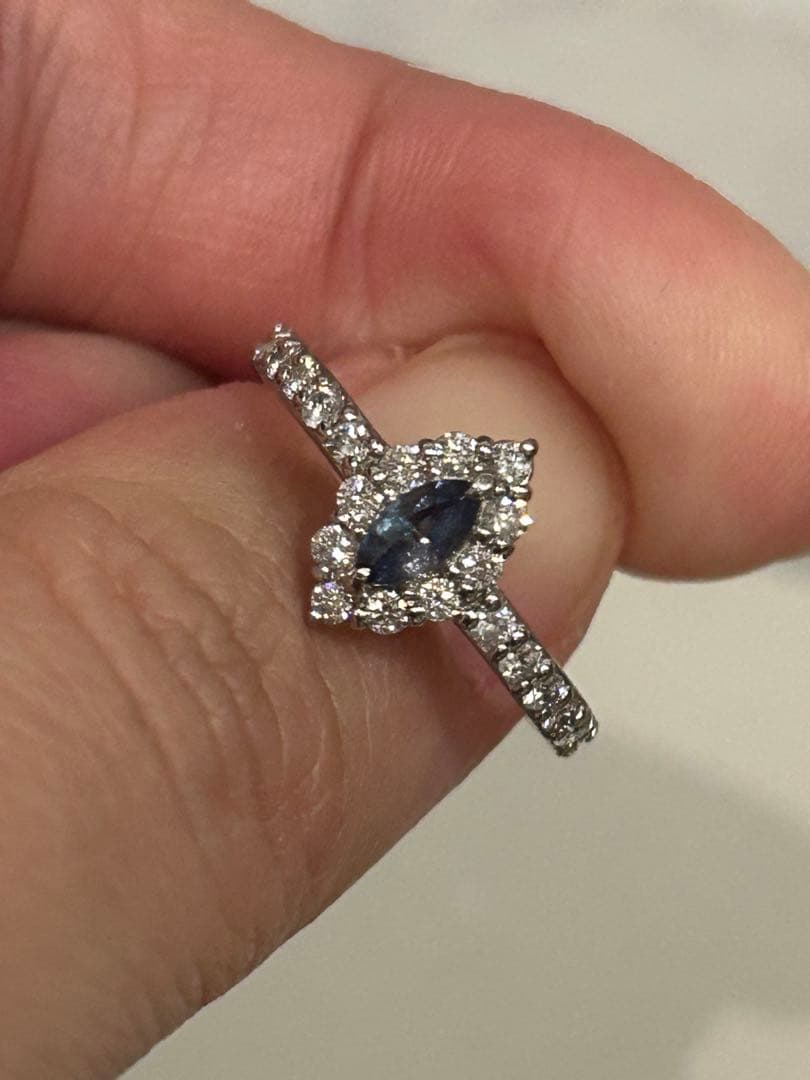 鑑別書付★未使用に近い美品★希少石アレキサンドライト×ダイヤモンドプラチナリング