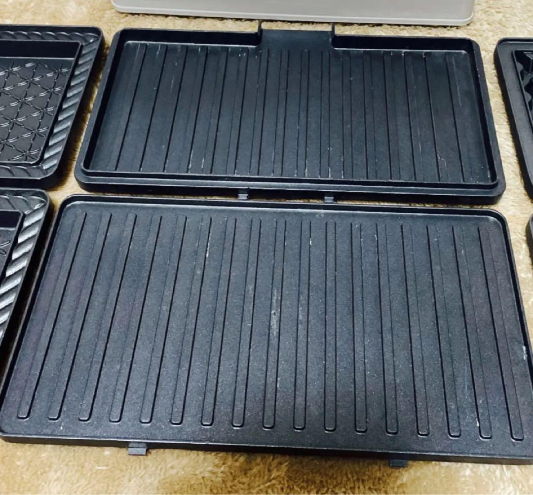 ブルーノ　ホットサンドメーカーダブル　ワッフル、グリルプレート　グレー