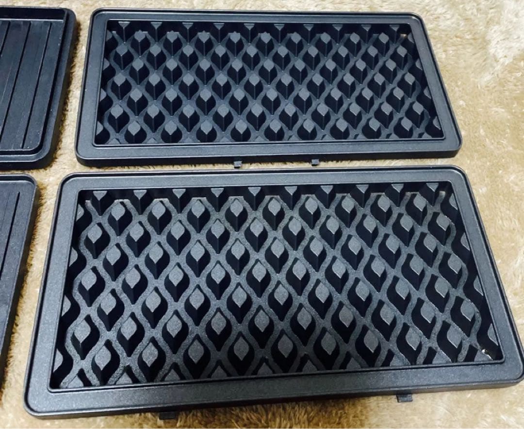 ブルーノ　ホットサンドメーカーダブル　ワッフル、グリルプレート　グレー