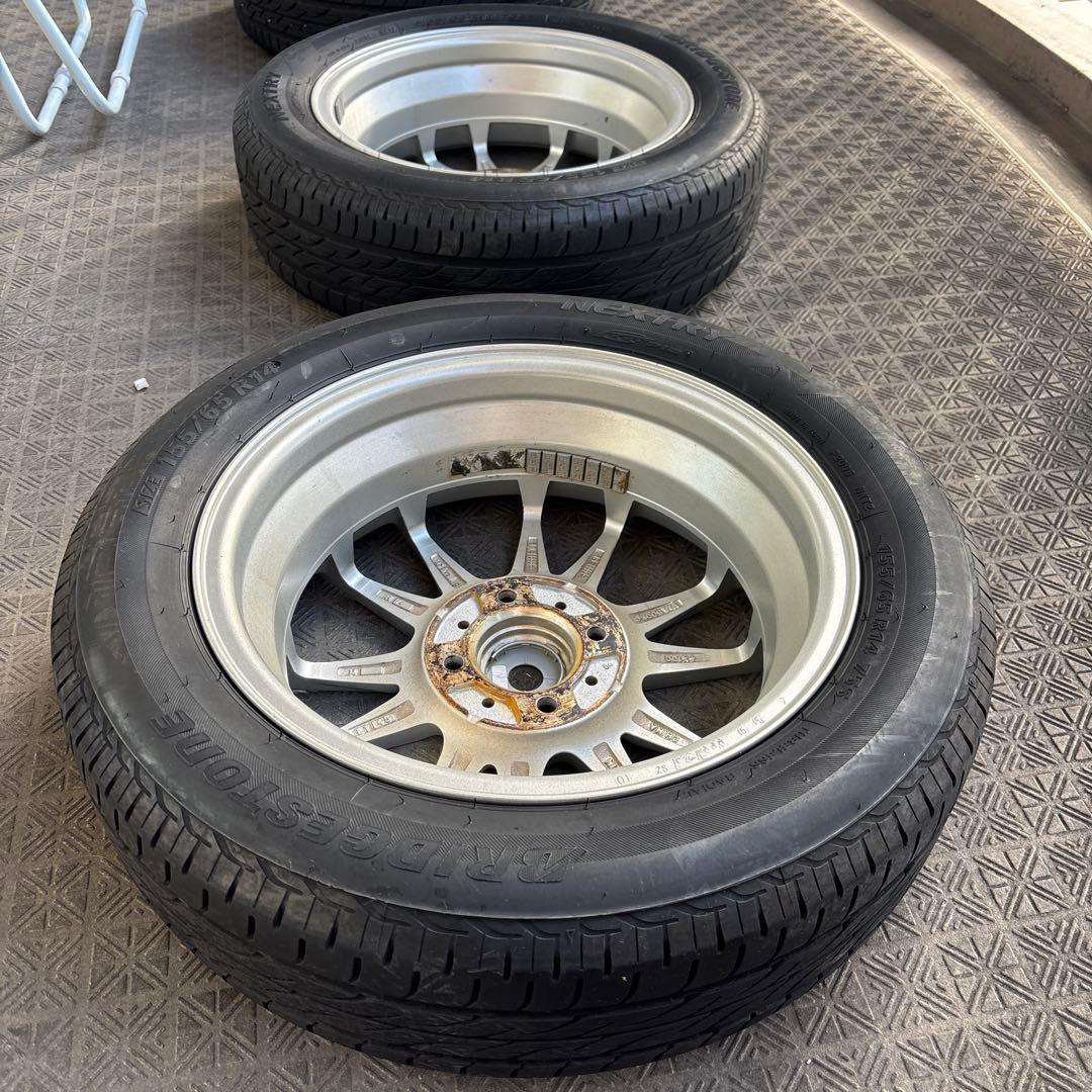ブリヂストンネクストリー14インチ タイヤ・ホイール４本セット