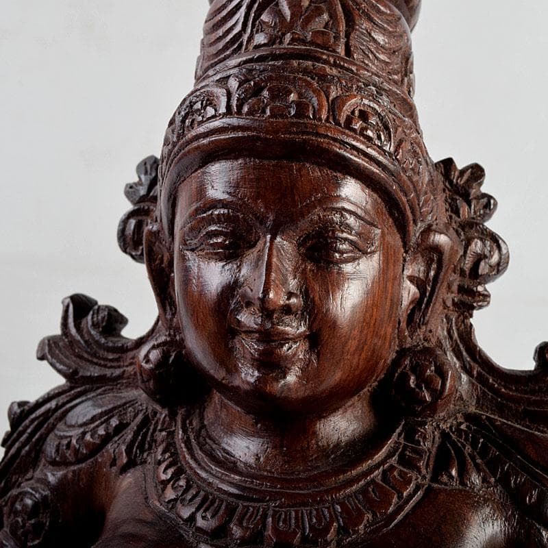 仏教美術　木彫　パールバティ像　置物　N　8904