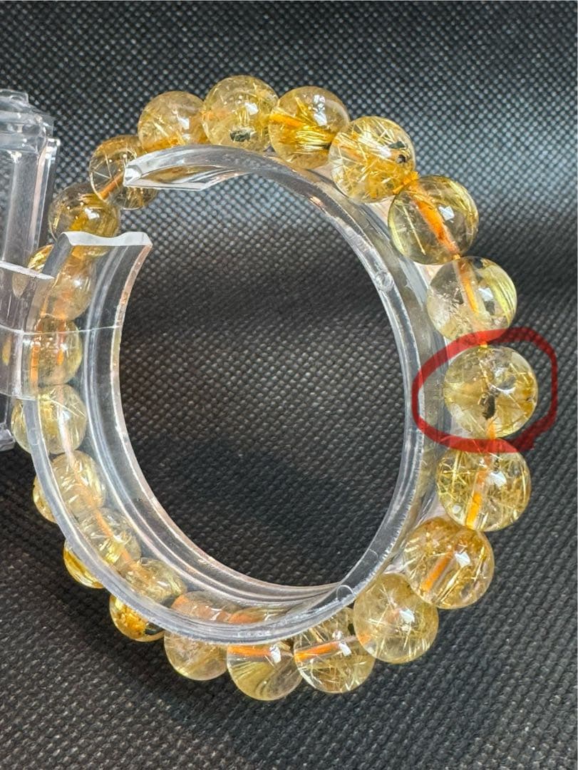 N78【高品質鑑定書付き】太陽ヘマタイト ゴールドルチルクォーツ ブレスレット