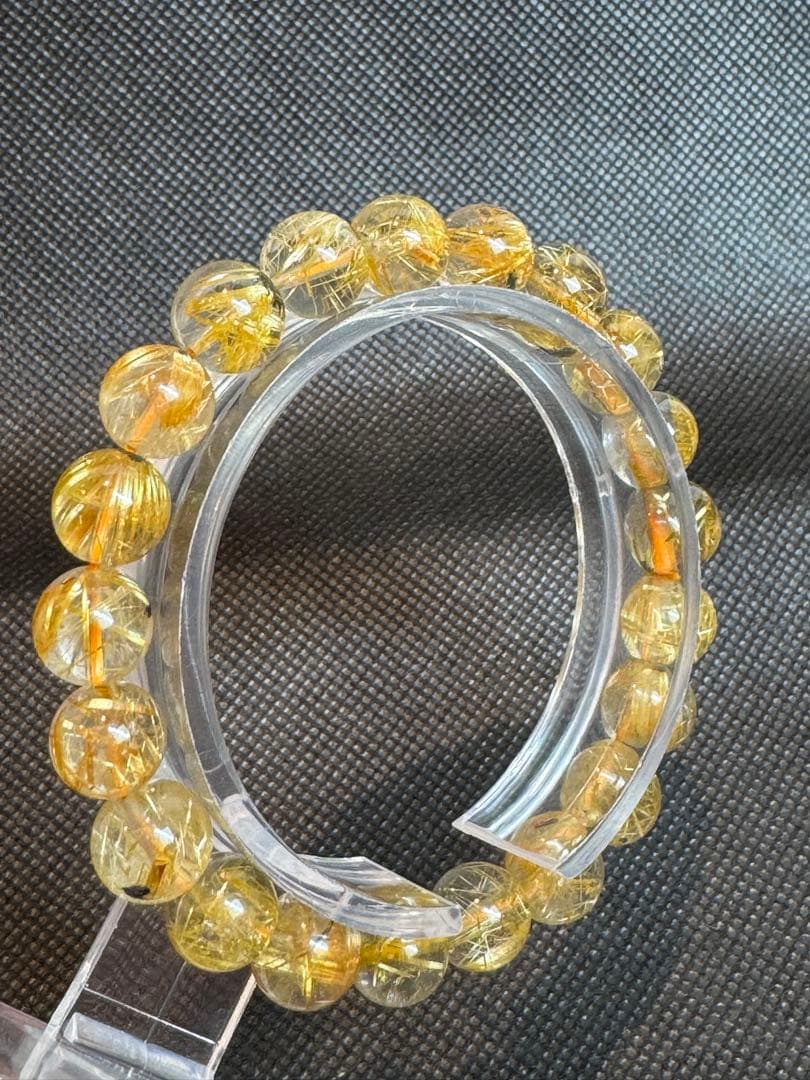 N78【高品質鑑定書付き】太陽ヘマタイト ゴールドルチルクォーツ ブレスレット