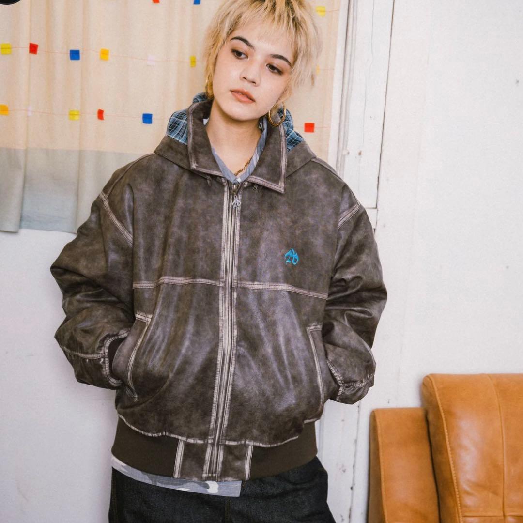 『完売品』 ANTIMID ブラウン レザージャケット Msize