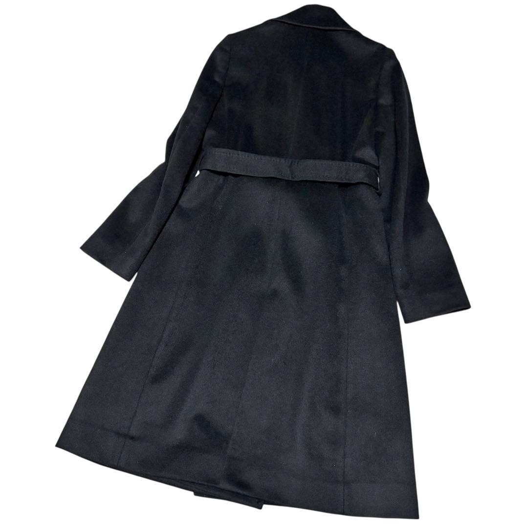 美品 INED イネド カシミヤ100% チェスターコート ブラック ベルト